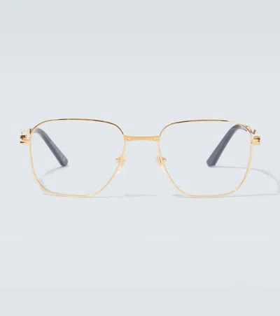 Cartier Santos De  Square Glasses In Gold
