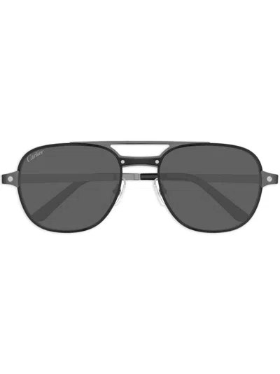 Cartier Santos De  Sunglasses In Black