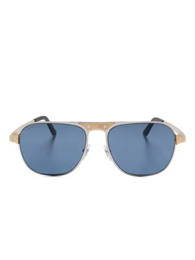 Cartier Santos De  Sunglasses In Gold