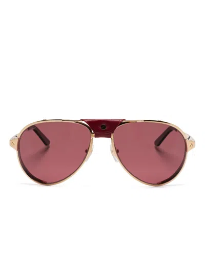 Cartier Santos De  Sunglasses In Gold
