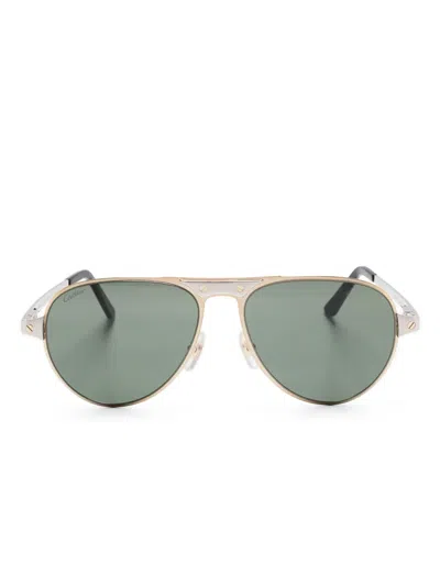 Cartier Santos De  Sunglasses In Gold