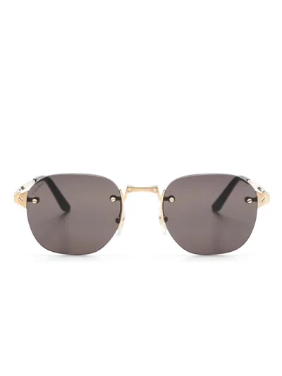 Cartier Gold Round-frame Sunglasses