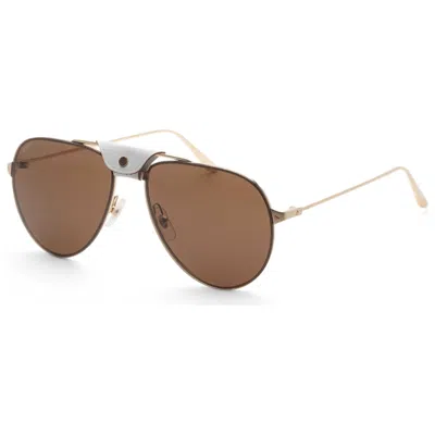 Cartier Santos De  Unisex Sunglasses In Brown