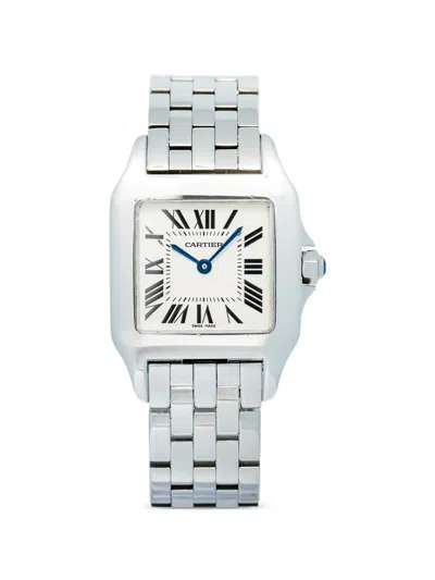 Pre-owned Cartier Santos Demoiselle 26mm Square Watch In White