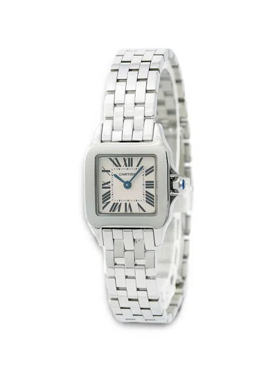 Pre-owned Cartier Santos Demoiselle 31mm Watch In White