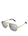 Cartier Santos Evolution Navigator Sunglasses, 58mm In Gray