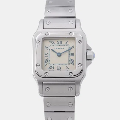 Pre-owned Cartier Santos Galbee W20017d6 White Stainless Steel Quartz Women's Watches 24 Mm