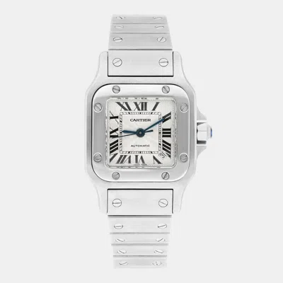 Pre-owned Cartier Santos Galbee W20054d6 Automatic Silver Stainless Steel Women's Wristwatch 24 Mm