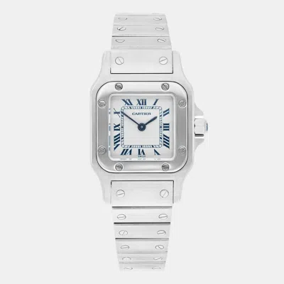 Pre-owned Cartier Santos Galbee W20056d6 Quartz Silver Stainless Steel Women's Wristwatch 24 Mm
