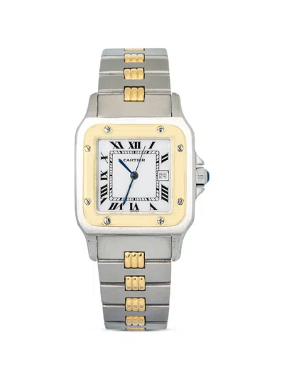 Pre-owned Cartier Santos Gordon 29mm Watch In White