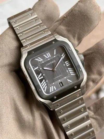 Pre-owned Cartier Santos Gray Men's Watch 40mm - Wssa0037 2024