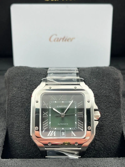 Pre-owned Cartier Santos Green Dial Large Size Wssa0062 Unworn 2023