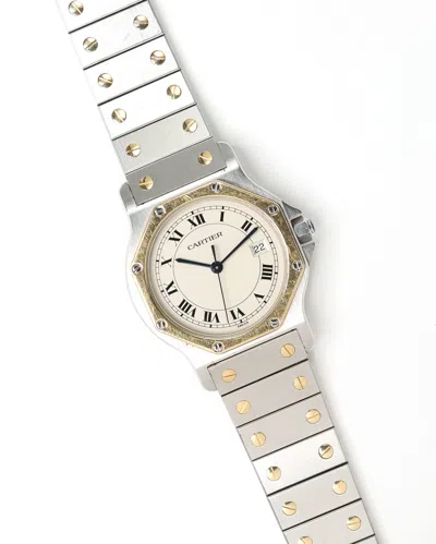 Cartier Santos Octagon 30mm Ca 1995 Watch In White