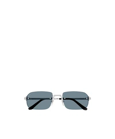 Cartier Santos Rectangle-frame Sunglasses In Gray