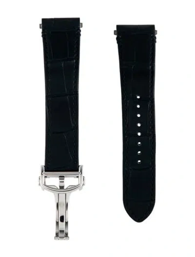 Pre-owned Cartier Santos Set Of Two Quick Release 21mm Straps In Black/blue