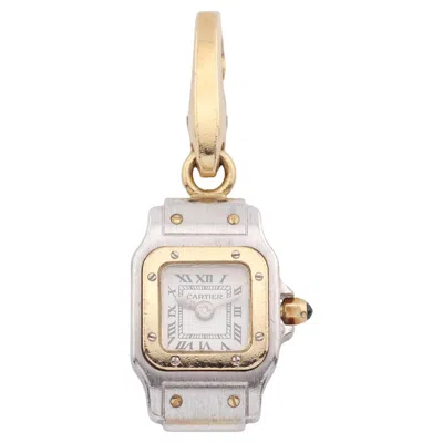 Pre-owned Cartier Santos Tank 18k Gold Watch Charm In Multi