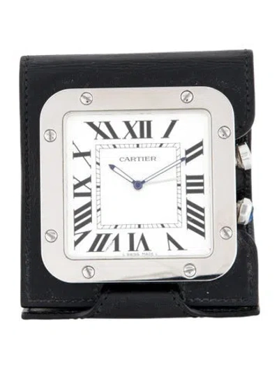 Pre-owned Cartier Santos Travel Alarm Clock In Multi