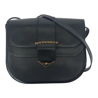Pre-owned Cartier Sapphire Line Black Leather Pochette Shoulder Bag ()