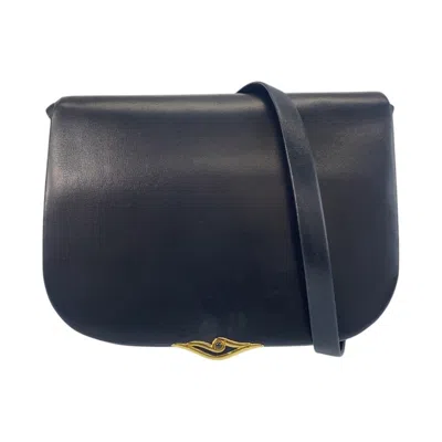 Pre-owned Cartier Sapphire Line Navy Leather Pochette Shoulder Bag ()