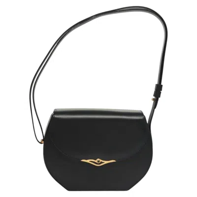 Pre-owned Cartier Sapphire Line Navy Leather Shoulder Bag ()