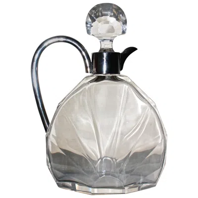 Pre-owned Cartier Scherk Art Deco Crystal And Silver Decanter