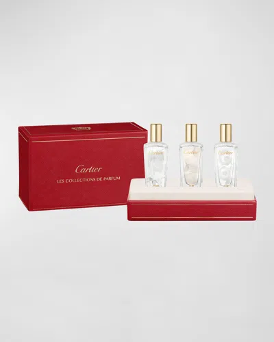Cartier Set Epures De Parfum Pure Rose, Pur Magnolia, Pur Muguet 3x0.5 In White