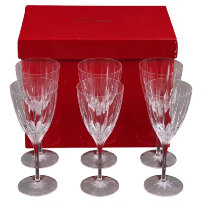 Pre-owned Cartier Set Of 6 La Maison Du Shogun Red Wine Glasses By  In The Original Red Box