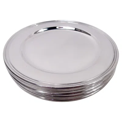 Pre-owned Cartier Set Of 8  American Modern Sterling Silver Bread & Butter Plates