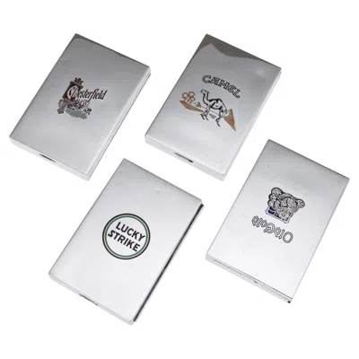 Pre-owned Cartier Set Of Four American Solid Silver & Enamel Cigarette Boxes By
