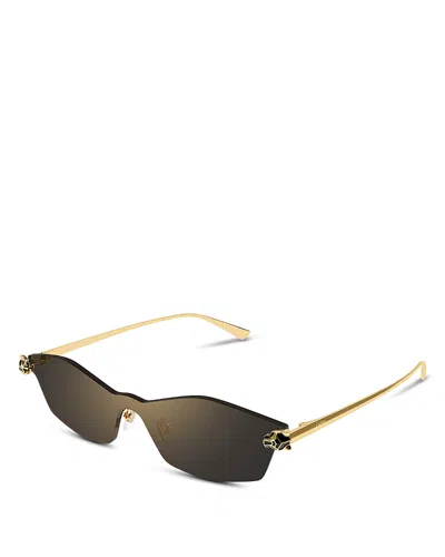Cartier Shield Sunglasses, 99mm In Gold