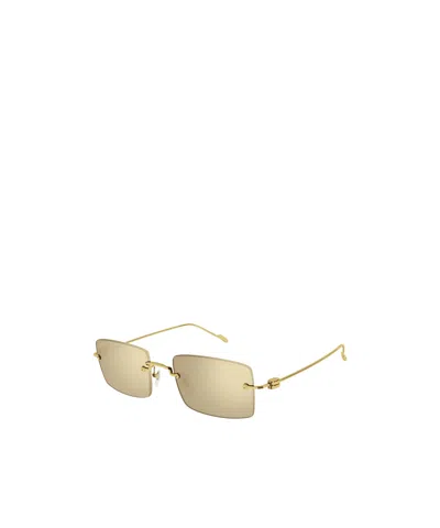 Cartier Signature C De  Precious Rectangular Sunglasses In Nude