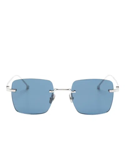 Cartier Signature C De  Precious Rectangular Sunglasses In Silver