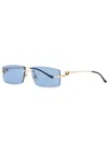 Cartier Signature C De  Rectangle-frame Sunglasses In Gold