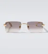 Cartier Signature C De  Rectangular Sunglasses In Brown