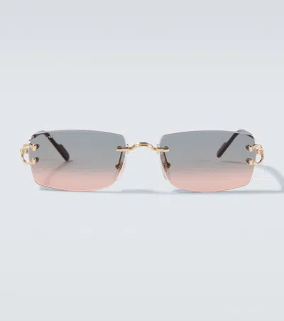 Cartier Signature C De  Rectangular Sunglasses In Multi