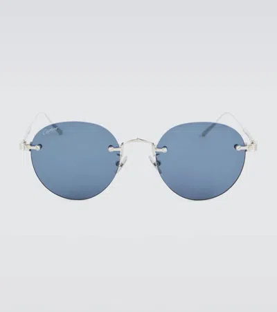 Cartier Signature C De  Round Sunglasses In Blue