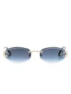 Cartier Signature C Oval-frame Sunglasses In 金色