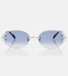 Cartier Signature C Oval Sunglasses In Blue