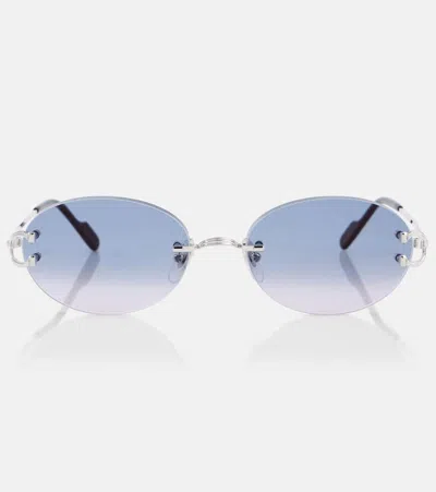 Cartier Signature C Oval Sunglasses In Blue