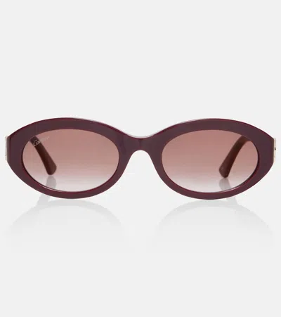 Cartier Signature C Oval Sunglasses In Metallic