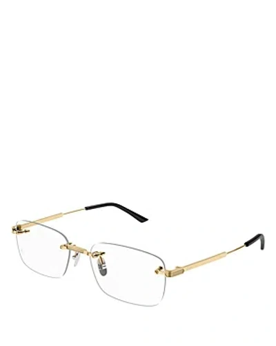 Cartier Signature C Rectangular Optical Glasses, 55mm In Gold