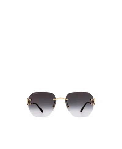 Cartier Signature C Rimless Sunglasses In Black