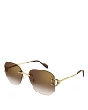 Cartier Men's C Décor 58mm 24k Gold-plated Sunglasses In Gold/brown Gradient