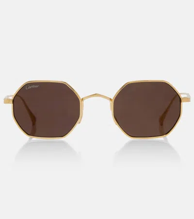 Cartier Signature C Square Sunglasses In Gold