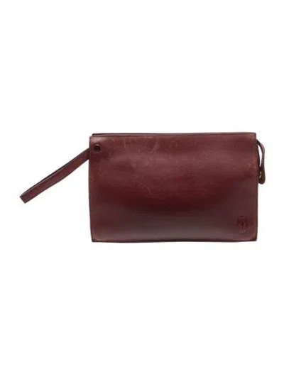 Pre-owned Cartier Signature Clutch In Burgundy