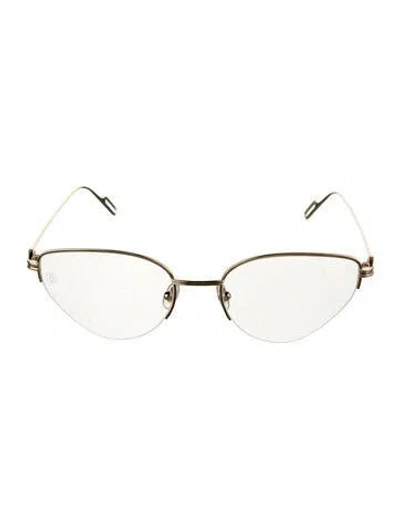 Pre-owned Cartier Signature Logo Cat-eye Eyeglasses W/ Tags In Gold