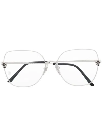 Cartier Signature Panther Oversized Glasses In Silber