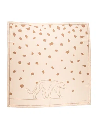 Pre-owned Cartier Silk Animal Print Scarf In Neutrals
