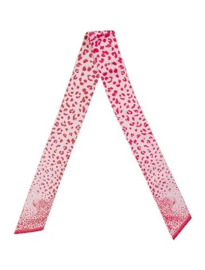Pre-owned Cartier Silk Animal Print Scarf In Pink