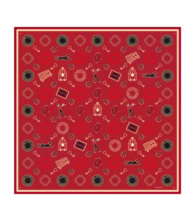 Cartier Silk Diabolo De  Scarf In Gray